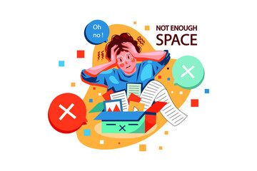 Not Enough Space Illustration concept. Flat illustration isolated on white background.