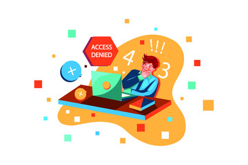 Access Denied Illustration concept. Flat illustration isolated on white background.