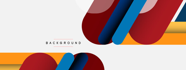 Overlapping round shapes and lines background. Vector illustration for wallpaper banner background or landing page