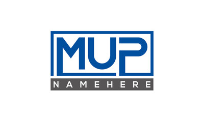 MUP Letters Logo With Rectangle Logo Vector