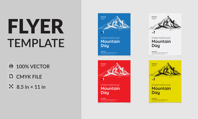 Obraz premium Flyer design with four different color variation template 