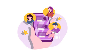 Testimonial Illustration concept. Flat illustration isolated on white background.