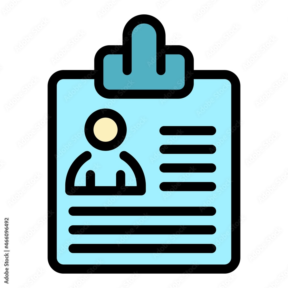 Poster personal data board icon. outline personal data board vector icon color flat isolated