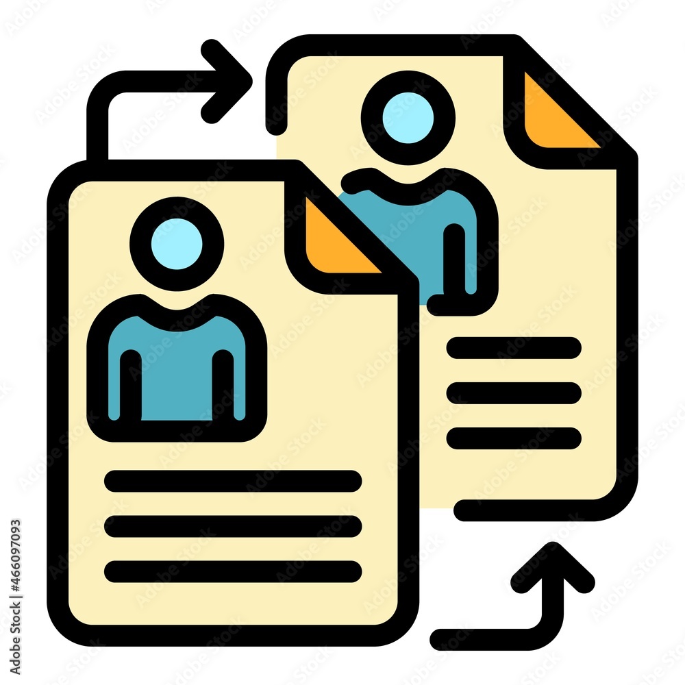 Poster change personal data icon. outline change personal data vector icon color flat isolated