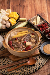 Delicious ginger duck hot pot in Taiwan.