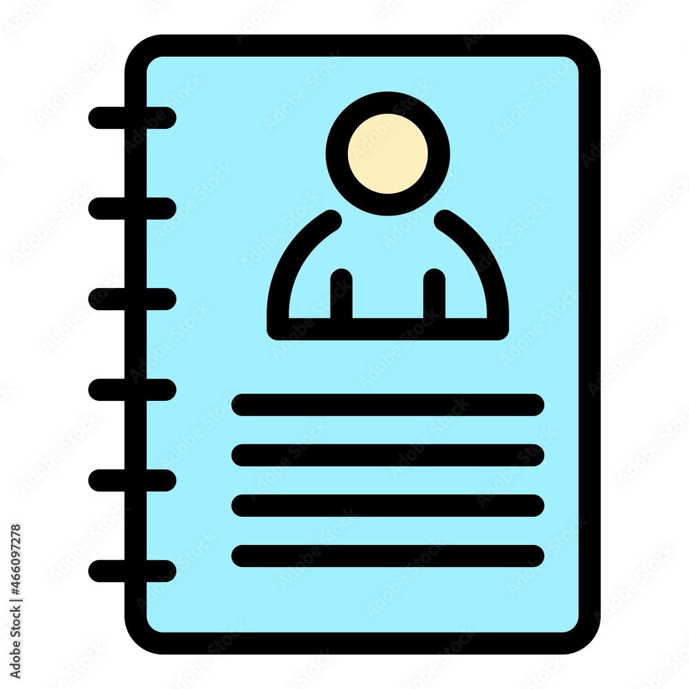 Poster paper personal data icon. outline paper personal data vector icon color flat isolated