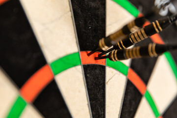 darts in a target