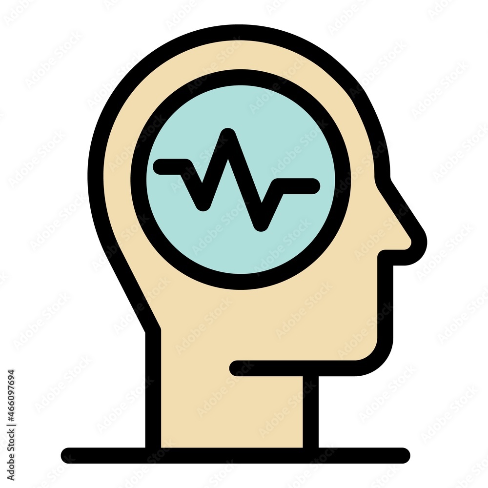 Poster thinking traits icon. outline thinking traits vector icon color flat isolated