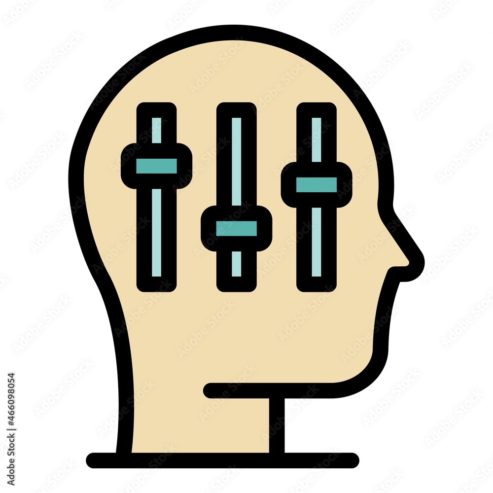 Poster thinking development icon. outline thinking development vector icon color flat isolated