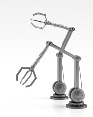 3d rendering industry mechanical arm