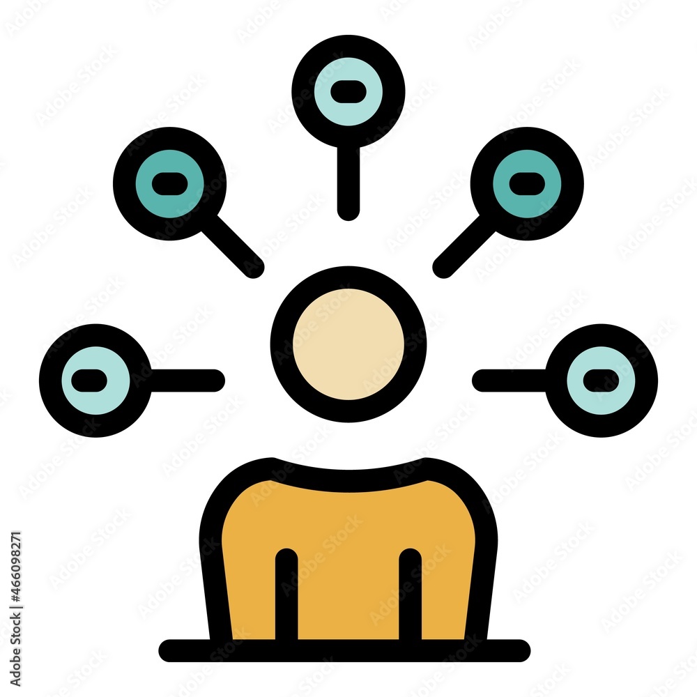 Poster skill development icon. outline skill development vector icon color flat isolated