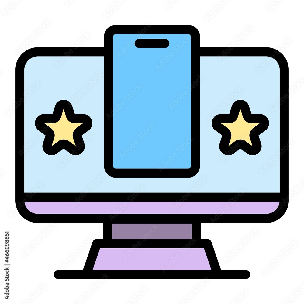 Poster smart pc authentication icon. outline smart pc authentication vector icon color flat isolated