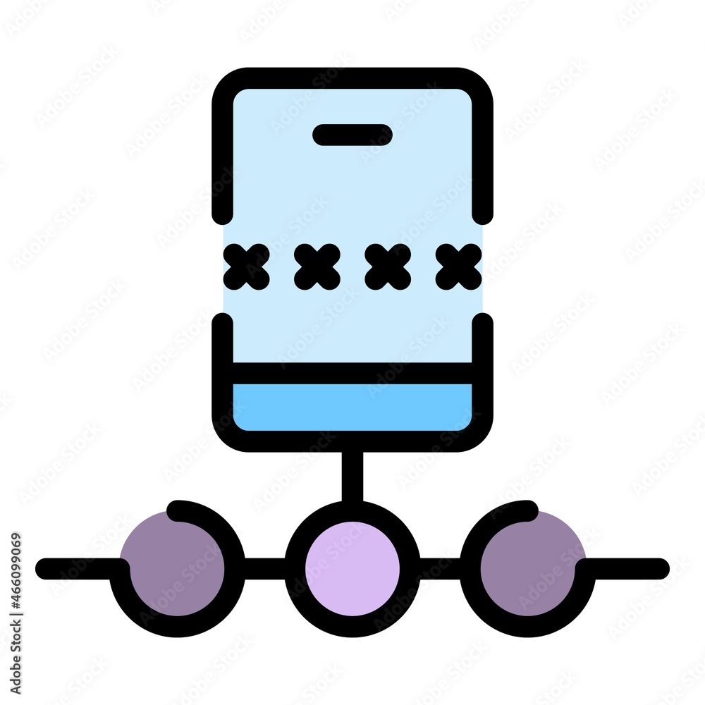Poster smartphone authentication icon. outline smartphone authentication vector icon color flat isolated