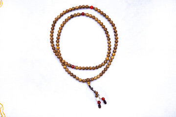 Buddhist Bead Bracelet white background