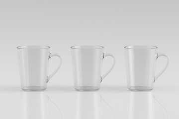 3d rendering different kinds cups