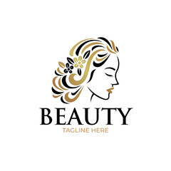 beauty woman logo design template