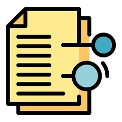 Documents remote access icon. Outline documents remote access vector icon color flat isolated