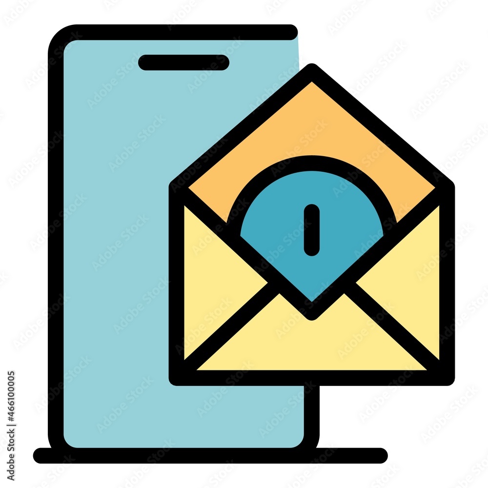Aufkleber smartphone mail remote access icon. outline smartphone mail remote access vector icon color flat iso