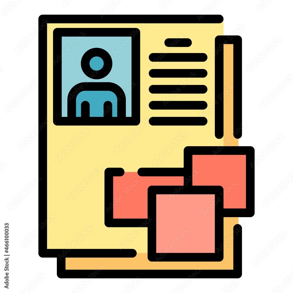 Poster personal data remote access icon. outline personal data remote access vector icon color flat isolate