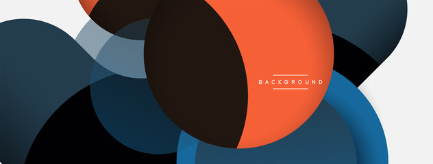 Fototapeta premium Vector round shapes circles minimal geometric background. Vector illustration for wallpaper banner background or landing page