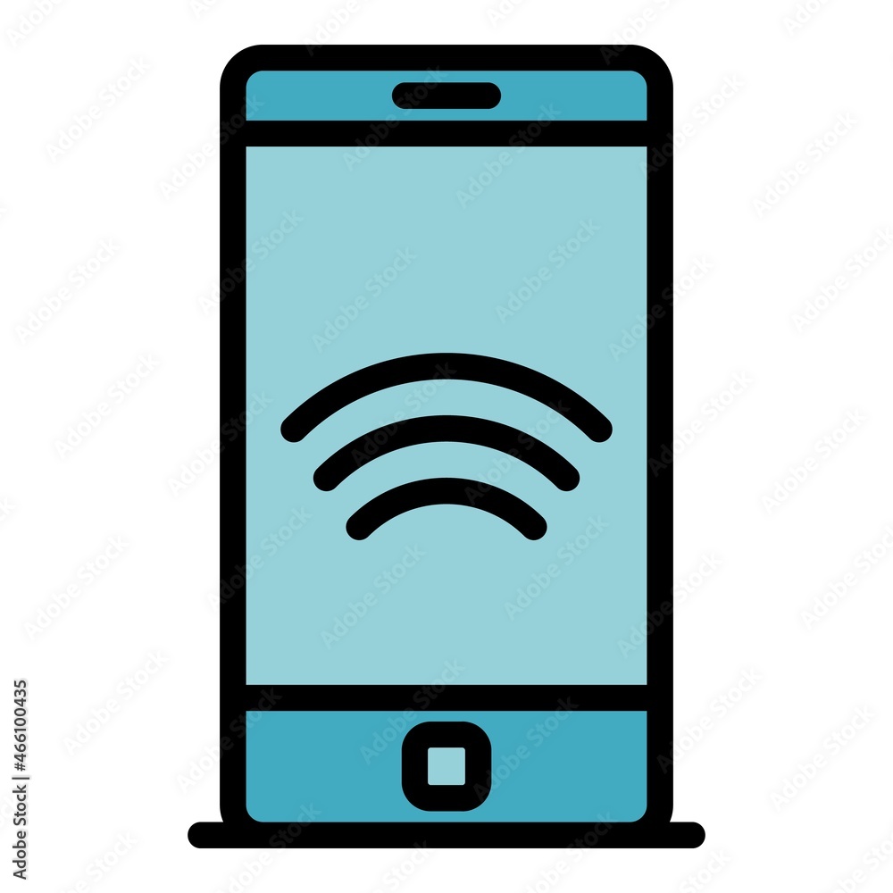 Poster smartphone remote access icon. outline smartphone remote access vector icon color flat isolated