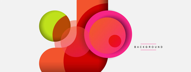 Vector round shapes circles minimal geometric background. Vector illustration for wallpaper banner background or landing page
