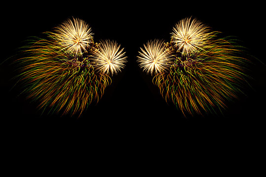 fireworks colors in the night sky, Fireworks Stock Image In Black Background