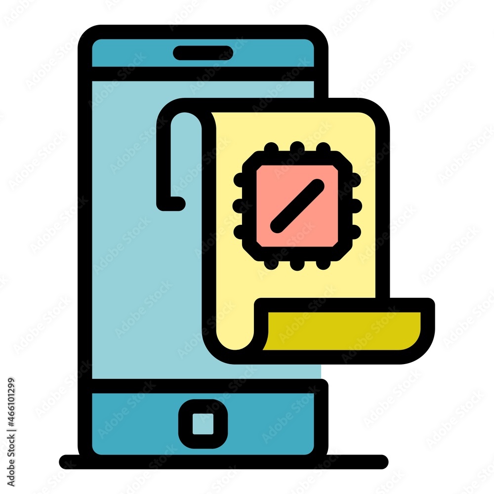Poster smartphone operating system icon. outline smartphone operating system vector icon color flat isolate
