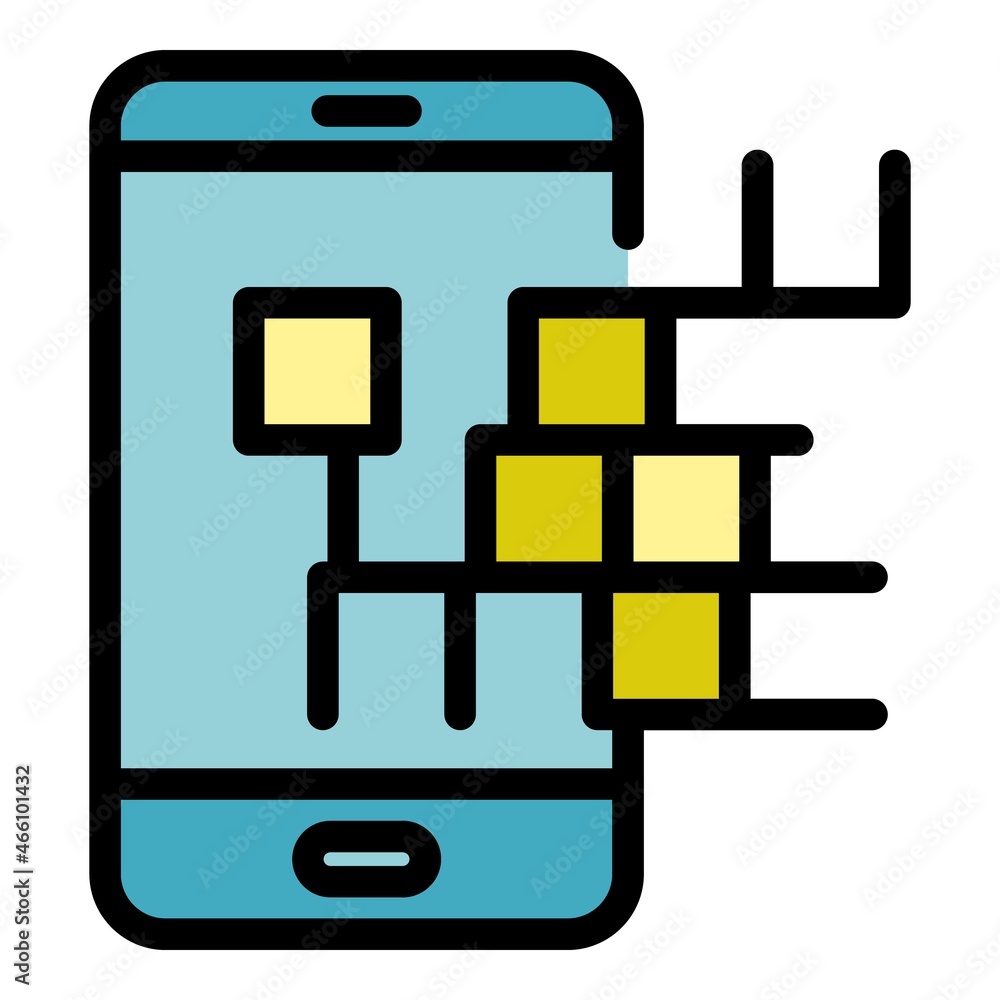 Poster new phone operating system icon. outline new phone operating system vector icon color flat isolated