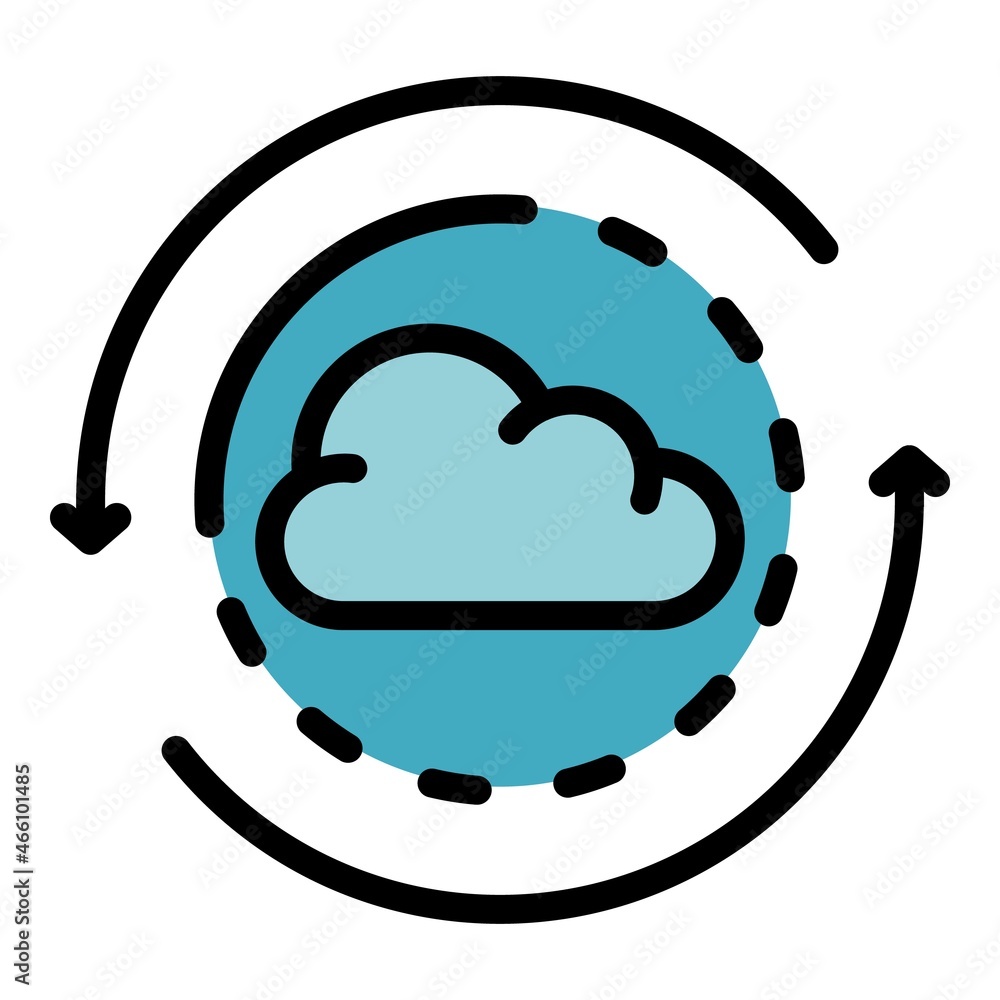 Poster cloud operating system icon. outline cloud operating system vector icon color flat isolated
