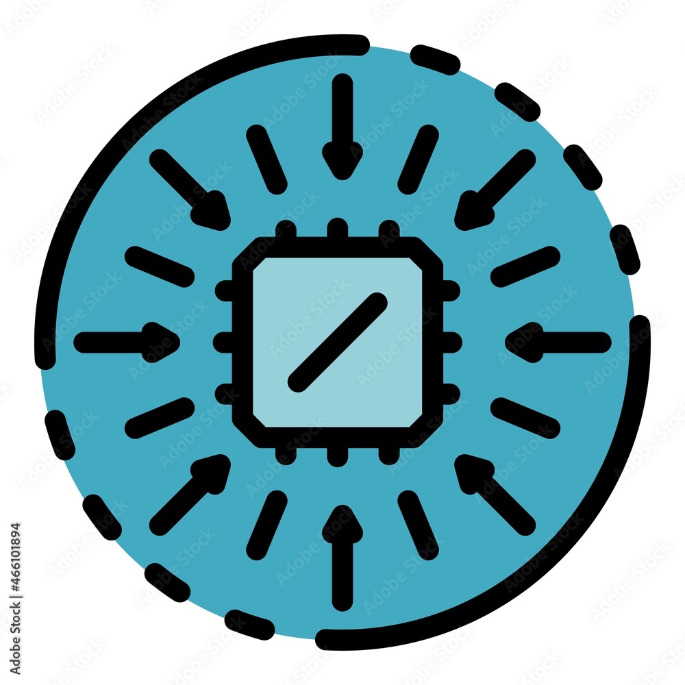 Poster operating system processor icon. outline operating system processor vector icon color flat isolated