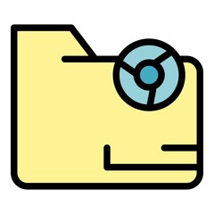 Folder operating system icon. Outline folder operating system vector icon color flat isolated