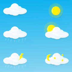 Bundle of various types of weather with painting effects, perfect for illustration and animation