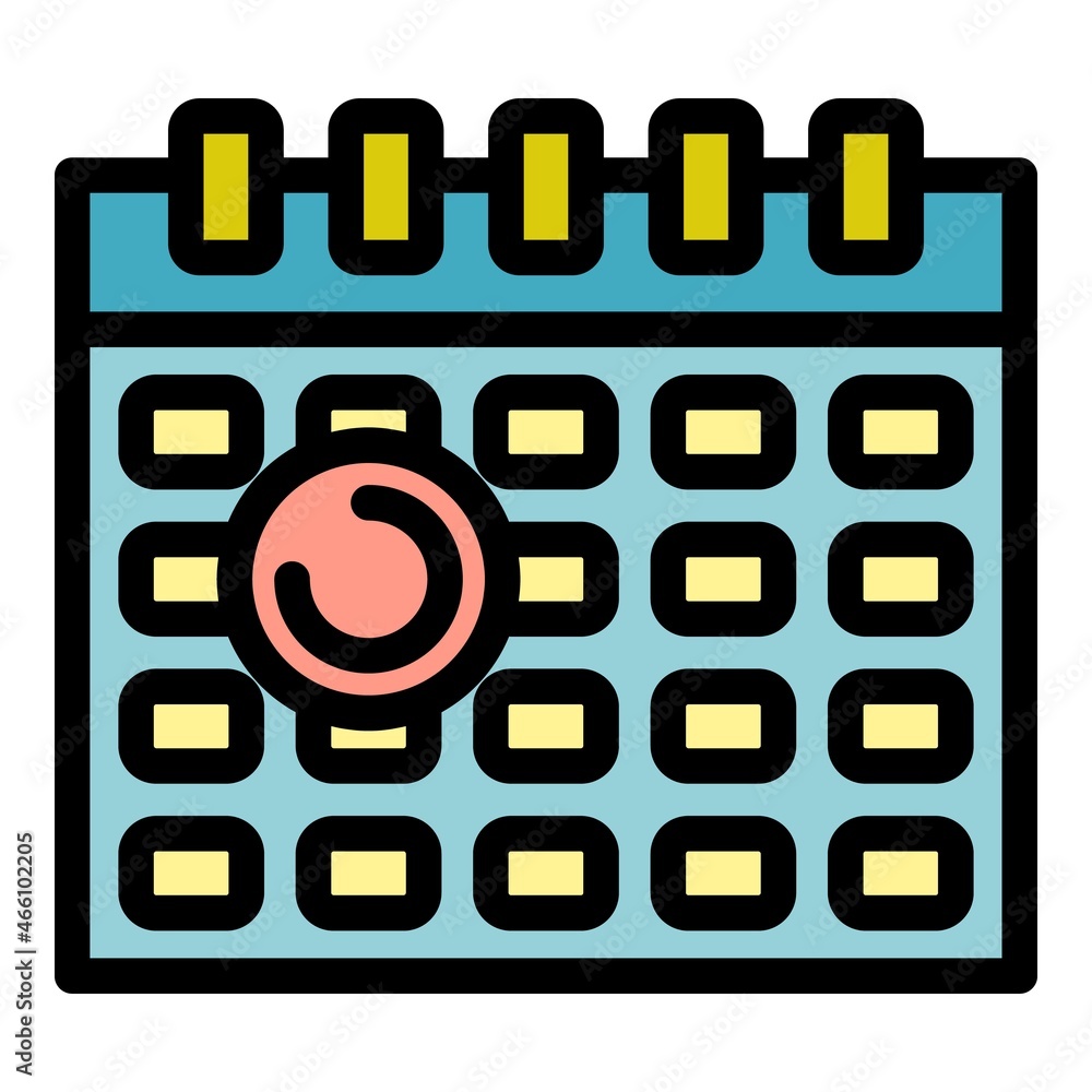 Poster operating system update time icon. outline operating system update time vector icon color flat isola