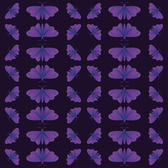 Beautiful purple butterfly pattern vector, suitable for design, illustration and background