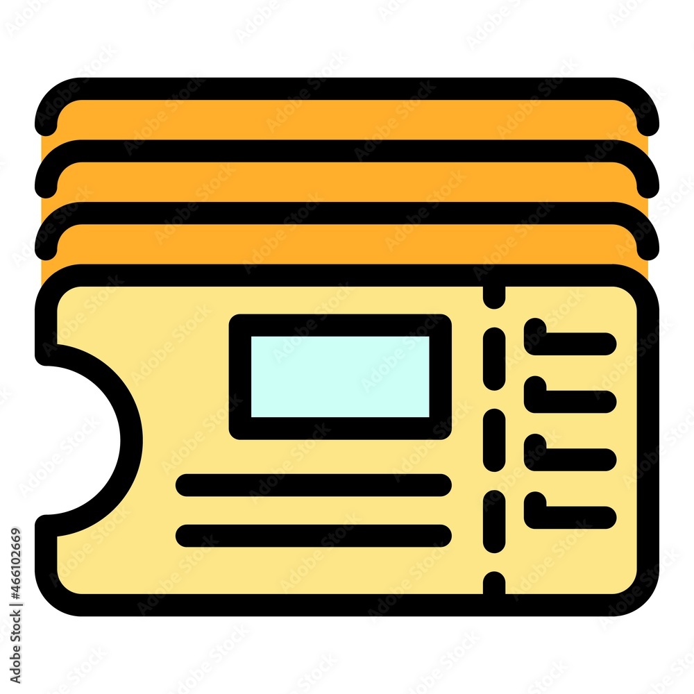 Poster bus ticket reader icon. outline bus ticket reader vector icon color flat isolated