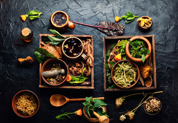 Set of homeopathic herbs