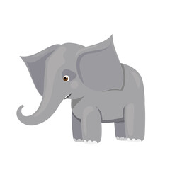 Vector cute flat elephant character smiling a