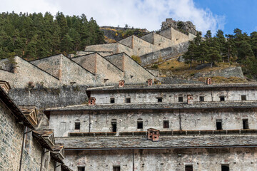 Fenestrelle,Italy. 10-20-2020. Fenestrelle fortress in the alps in Italy.