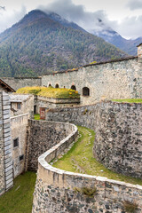 Fototapeta na wymiar Fenestrelle,Italy. 10-20-2020. Fenestrelle fortress in the alps in Italy.