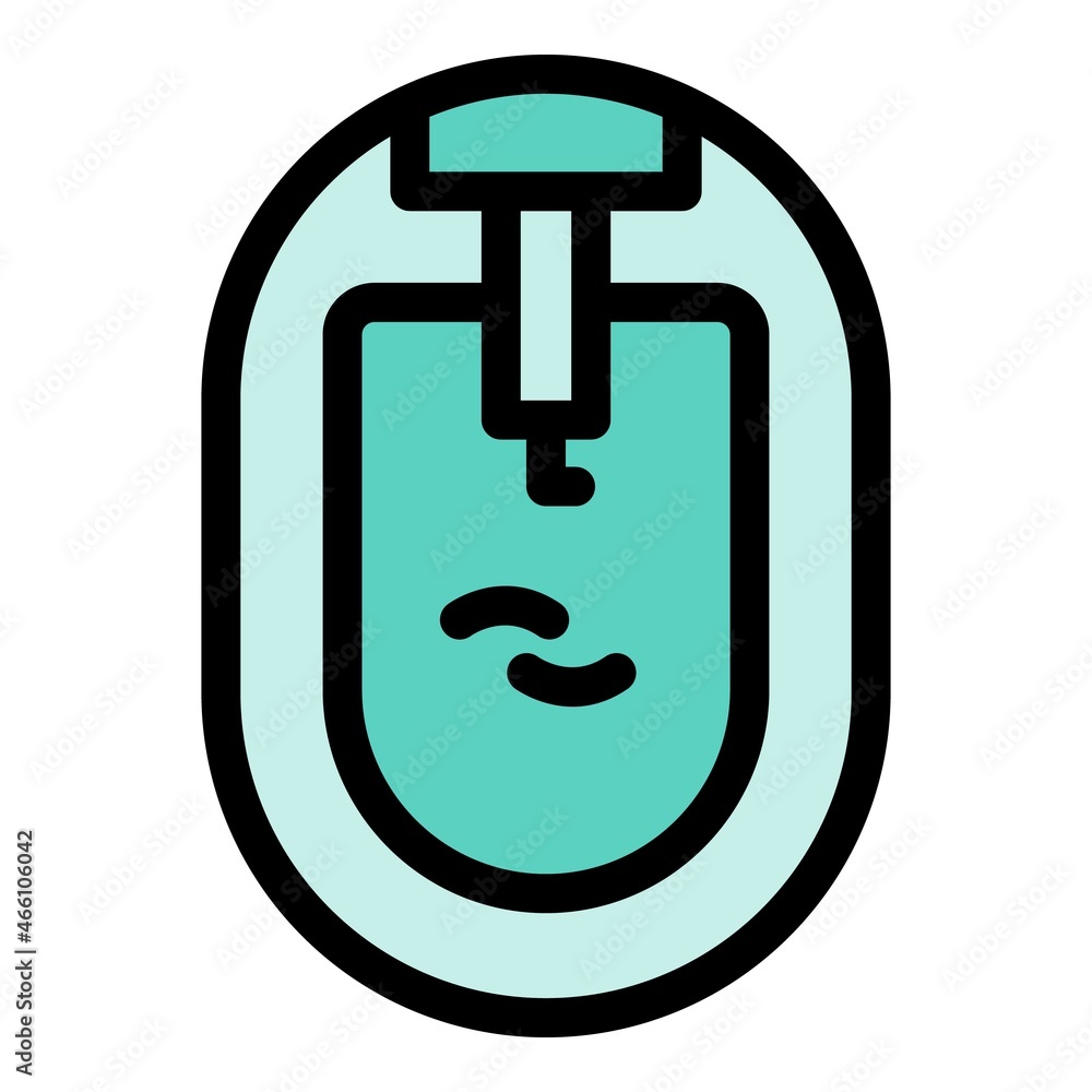 Poster top view bidet icon. outline top view bidet vector icon color flat isolated
