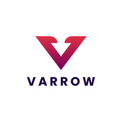 Letter V  logo with arrow