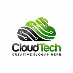 Creative Cloud Tech Digital Logo Design. Usable for Business Brand, Tech and Company. Vector Logo Illustration.
