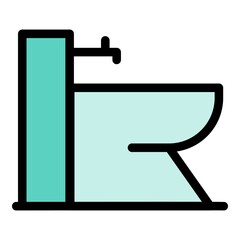 Bathroom bidet icon. Outline bathroom bidet vector icon color flat isolated