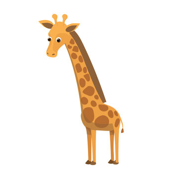 Vector cute flat giraffe animal for kids design