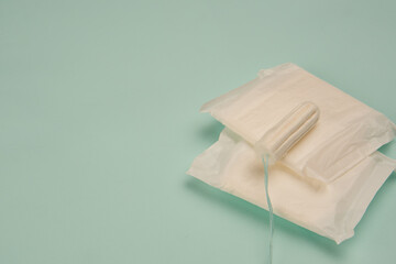 feminine pads underwear hygiene protection medicine blue background