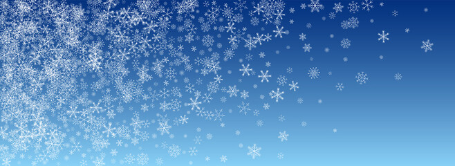 Gray Snow Vector Blue Background. Christmas