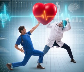 Man doctor in cardiology telemedicine concept