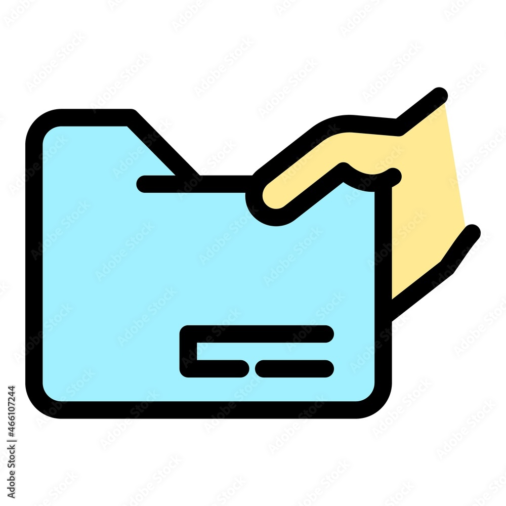 Poster folder icon. outline folder vector icon color flat isolated