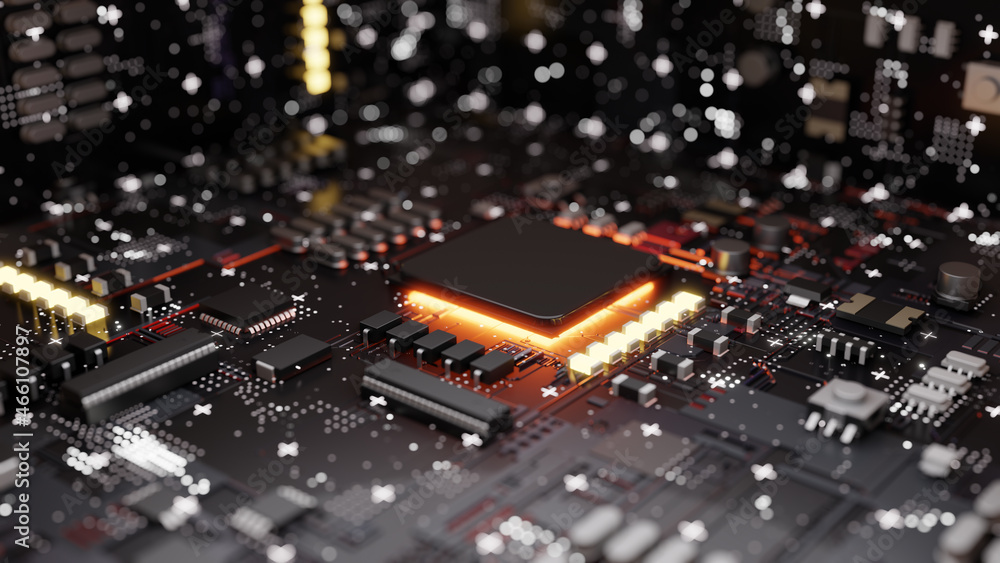 Poster central computer processors cpu concept